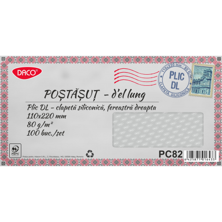 Plic DL siliconic fereastra dreapta set 100, Daco