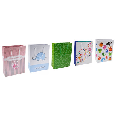 Punga de cadouri, din carton laminat, cu design pt copii, 24 x 10 x 32cm, Office Products - asortate