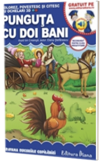 Punguta cu doi bani. Colorez, povestesc si citesc cu ochelari 3D