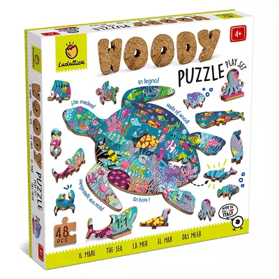 Puzzle de lemn Oceanul, Ludattica, + 4 ani, 48 piese