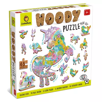 Puzzle de lemn Peisaje fantastice, Ludattica, + 4 ani, 48 piese