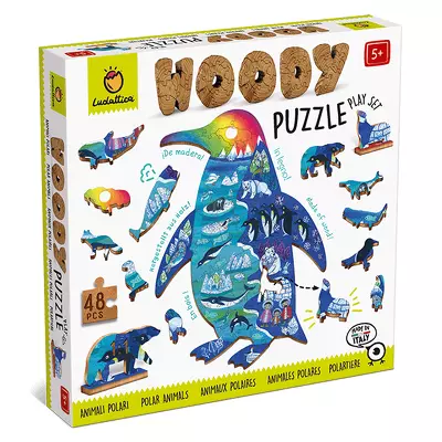 Puzzle de lemn - Polul Nord, Ludattica, +5 ani, 48 piese