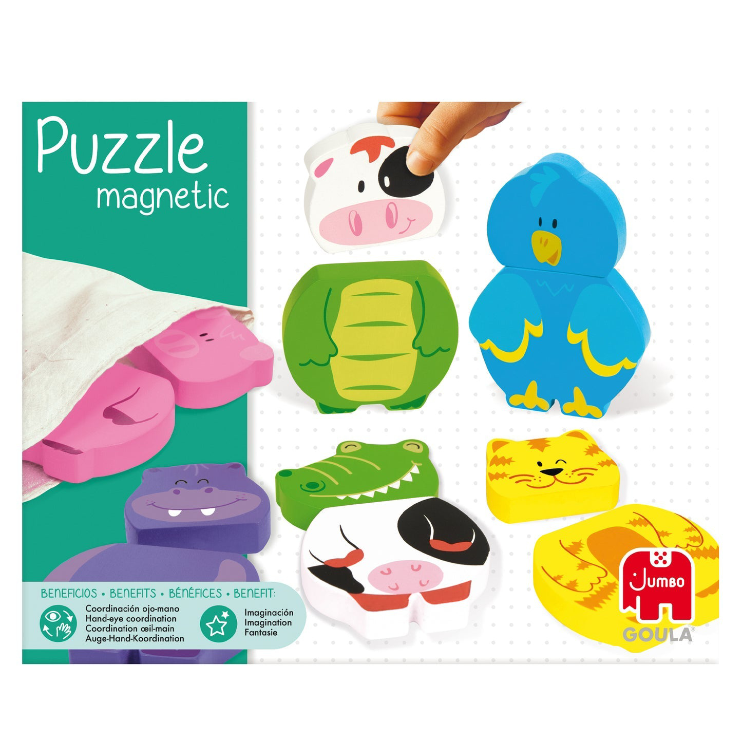 Puzzle magnetic Goula cu tema ferma 12 piese - joc creativ si educational