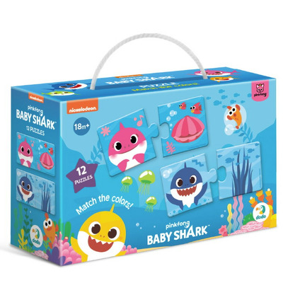 Puzzle - Potriveste culorile cu  Baby Shark (24 piese)