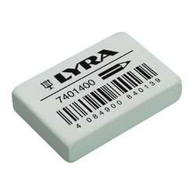 Radiera cauciuc LYRA India, 38x25x9mm, pentru creion - gri