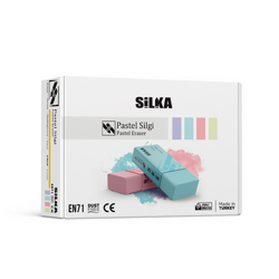 Radiera pentru creion, 44x22x13.5mm, PVC-free, nu lasa reziduuri, SILKA Pastel - culori asortate