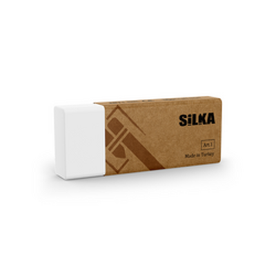 Radiera pentru creion, 59.5x22x11mm, PVC-free, nu lasa reziduuri, SILKA Craft - alba