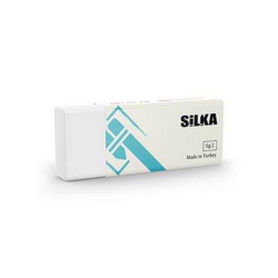 Radiera pentru creion, 59.5x22x11mm, PVC-free, nu lasa reziduuri, SILKA Text Mate - alba
