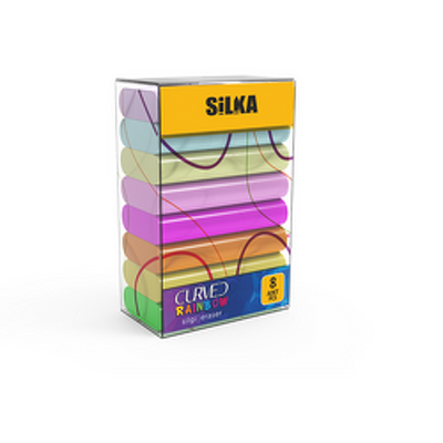 Radiera pt creion, 42x8x23mm, PVC-free, nu lasa reziduuri, SILKA Curved Rainbow - asortate