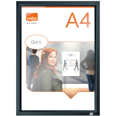 Rama pentru perete Impression Pro, aluminiu, cu clip, A4, grafit