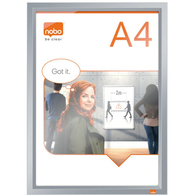Rama pentru perete Impression Pro, aluminiu, cu clip, A4, gri