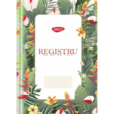 Registru A4 96 file, model floral verde RG496AR