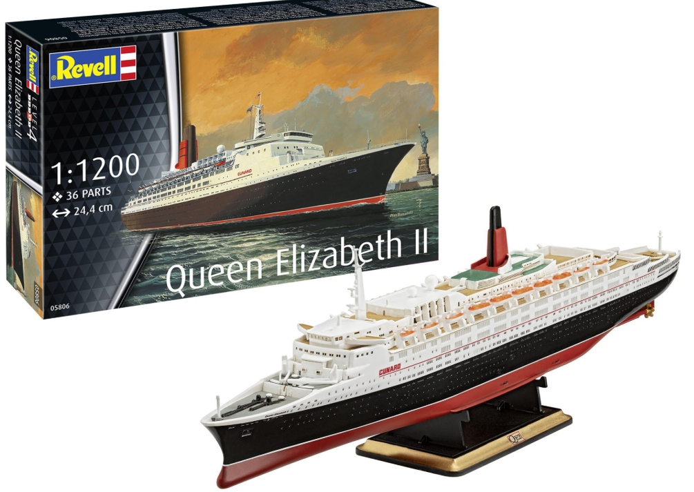 Revell macheta vapor Queen Elizabeth II. Kit plastic