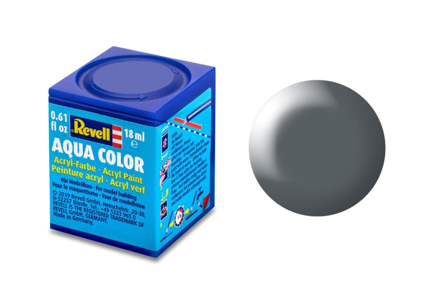 Revell vopsea aqua color silk dark grey RAL 7012. Acrilica pe baza de apa 18 ml