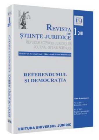 Revista de Stiinte Juridice nr. 1/2011