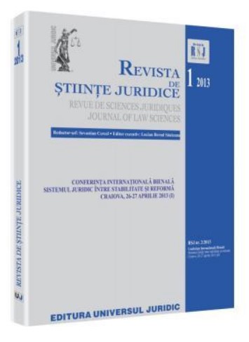 Revista de stiinte juridice nr. 1/2013