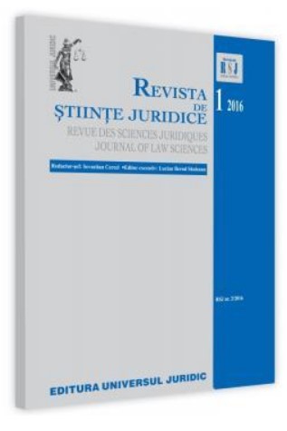 Revista de stiinte juridice nr. 1/2016