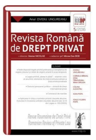 Revista romana de drept privat nr. 5/2016