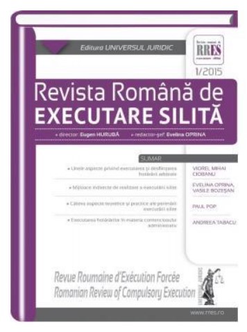 Revista romana de executare silita nr. 1/2015