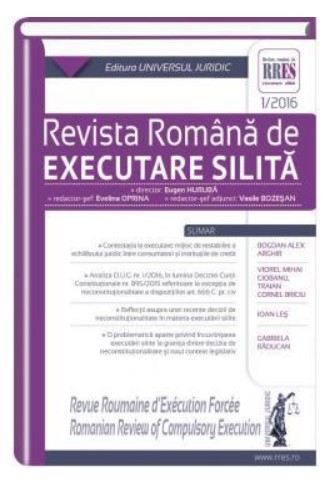 Revista romana de executare silita nr. 1/2016