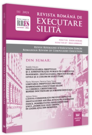 Revista romana de executare silita nr. 1/2021 Revista romana de executare silita nr. 1/2021