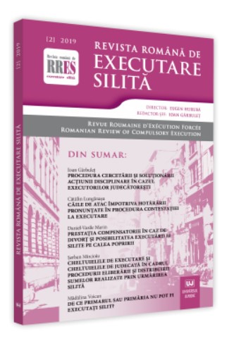Revista romana de executare silita nr. 2/2019 Revista romana de executare silita nr. 2/2019