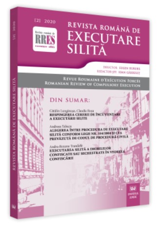 Revista romana de executare silita nr. 2/2020 Revista romana de executare silita nr. 2/2020