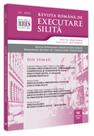 Revista romana de executare silita nr. 2/2021 Revista romana de executare silita nr. 2/2021