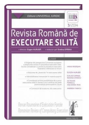 Revista romana de executare silita nr. 3/2014