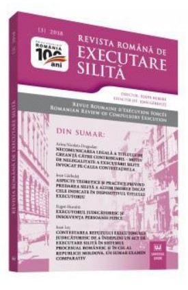 Revista romana de executare silita nr. 3/2018 Revista romana de executare silita nr. 3/2018