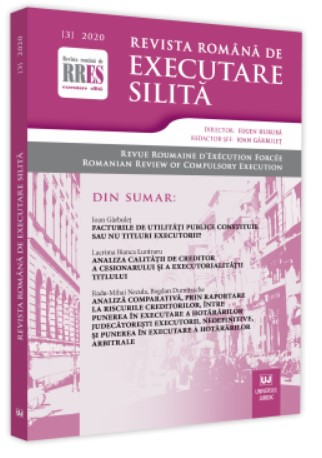 Revista romana de executare silita nr. 3/2020 Revista romana de executare silita nr. 3/2020
