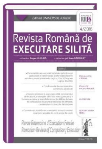 Revista romana de executare silita nr. 4/2016 Revista romana de executare silita nr. 4/2016