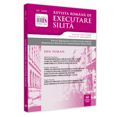 Revista romana de executare silita nr. 4/2020 Revista romana de executare silita nr. 4/2020