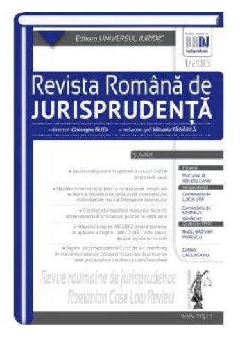 Revista romana de jurisprudenta nr. 1/2013