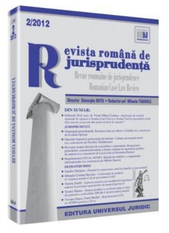 Revista romana de jurisprudenta nr. 2/2012