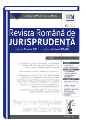 Revista romana de jurisprudenta nr. 2/2013