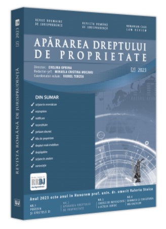 Revista romana de jurisprudenta nr. 2/2023 - Apararea dreptului de proprietate