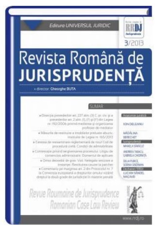 Revista romana de jurisprudenta nr. 3/2013