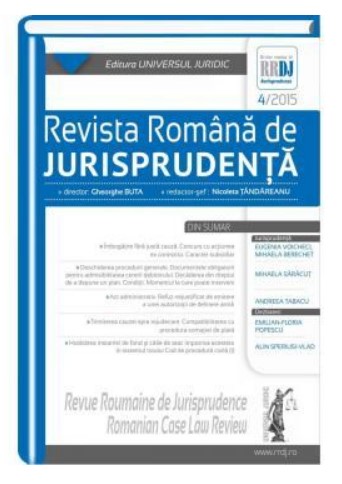 Revista romana de jurisprudenta nr. 4/2015