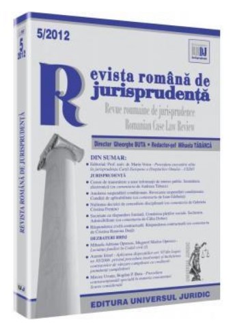 Revista romana de jurisprudenta nr. 5/2012