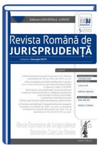 Revista romana de jurisprudenta nr. 5/2013