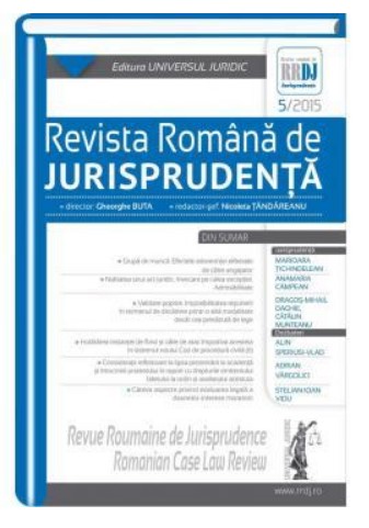 Revista romana de jurisprudenta nr. 5/2015