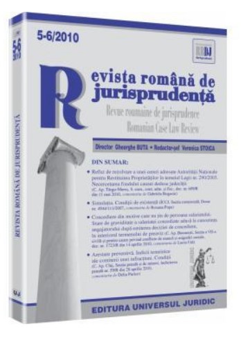 Revista romana de jurisprudenta nr. 5-6/2010