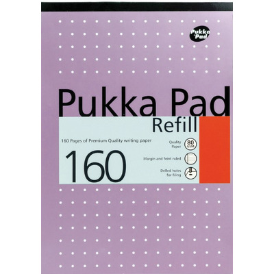 Rezerva Pukka Pads A4 dictando, 160 pagini, cu 4 perforatii pentru biblioraft, pink