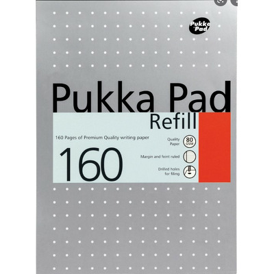 Rezerva Pukka Pads A4 dictando, 160 pagini, cu 4 perforatii pentru biblioraft, silver