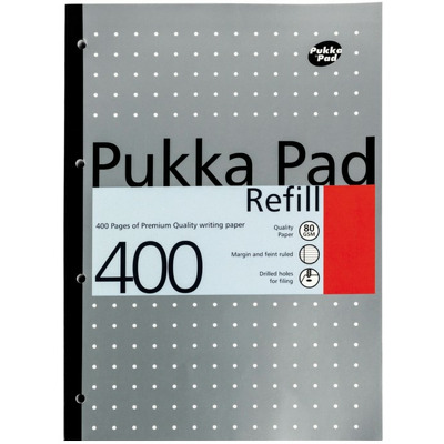 Rezerva Pukka Pads A4 dictando, 400 pagini, cu 4 perforatii pentru biblioraft, silver