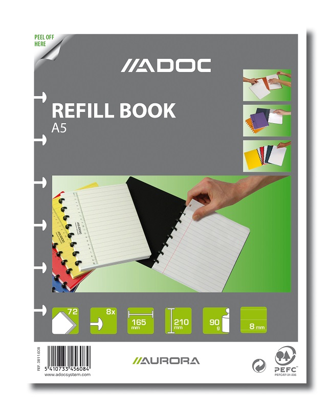 Rezerva caiet A4 dictando, 72 file - 90g/mp, Aurora Adoc