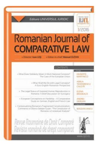 Romanian journal of comparative law nr. 1/2016