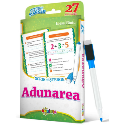 Scrie si sterge. 27 de cartonase. Adunarea