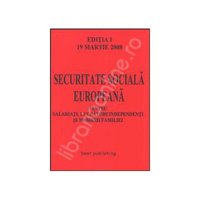 Securitate sociala europeana. Editia I